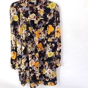 Who What Wear Women's Size Small Long Sleeve Floral Dress‎ Colorful